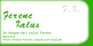 ferenc kalus business card